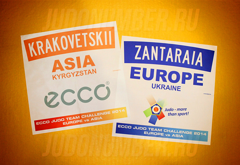 Наспинные номера к Ecco Judo Team Challenge: Europe vs. Asia 2014 (Tyumen)