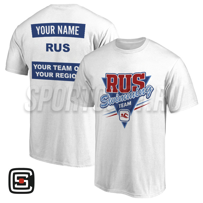 Футболка плавание с 2 принтами 001wbl