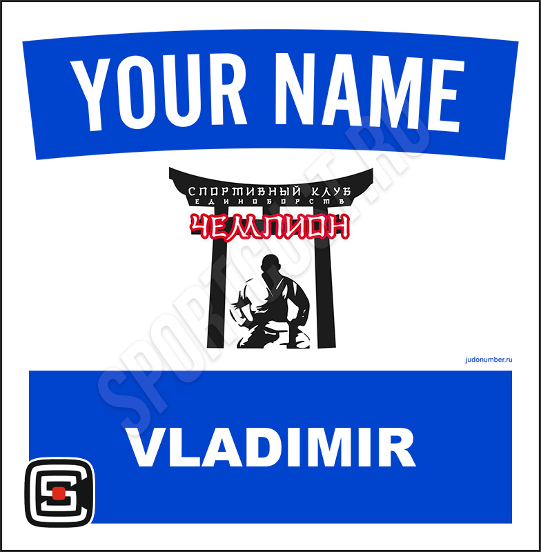 Наспинный номер клубного стандарта СК «Чемпион» (Владимир) 001b